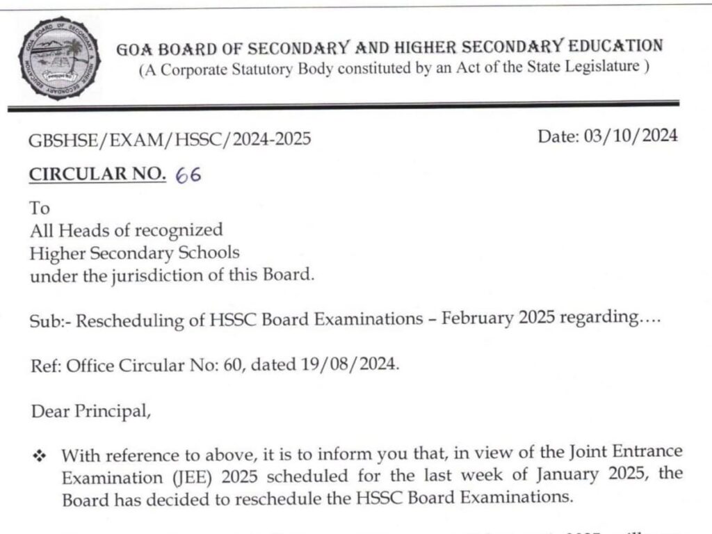 GBSHSE Class 12 Exam 2025: Goa Board Changes Exam Dates – Here’s Why!