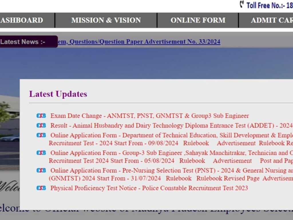 MPESB Nursing: Admit Cards Released for Nursing Selection Test