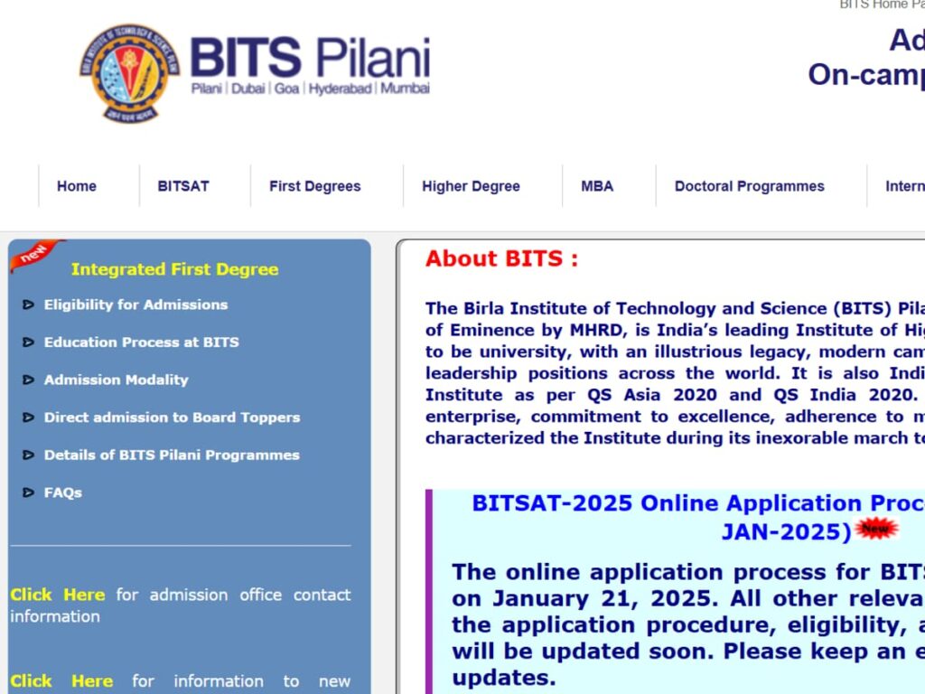 BITSAT 2025 Registration Opens Tomorrow: How to Apply for Birla Institute Admission Test