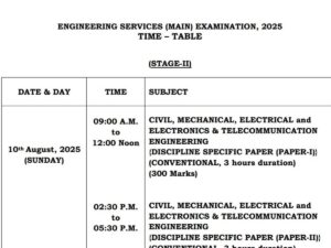UPSC ESE Mains Exam Schedule 2025 Released - Check the Timetable Now!